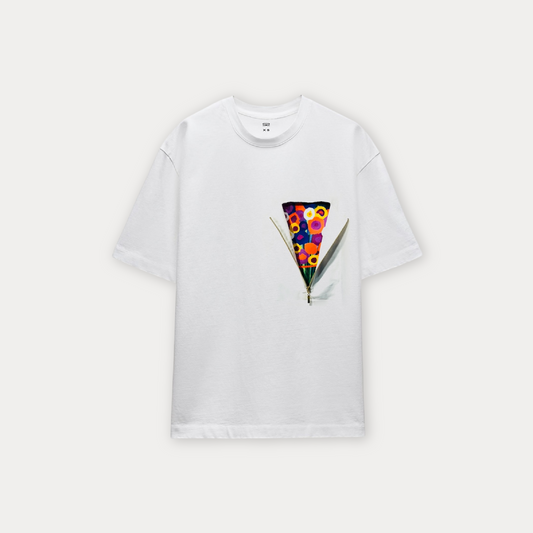 Camiseta oversize cremallera, estampado flores