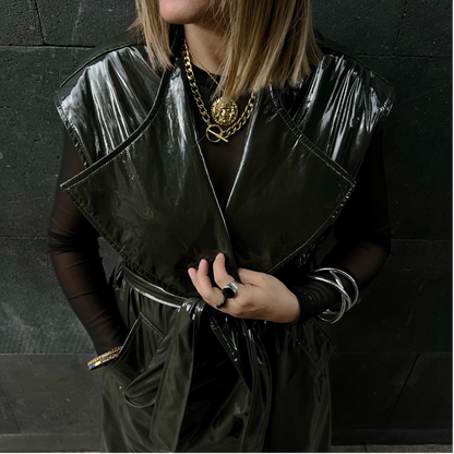 Glossy Trench Coat