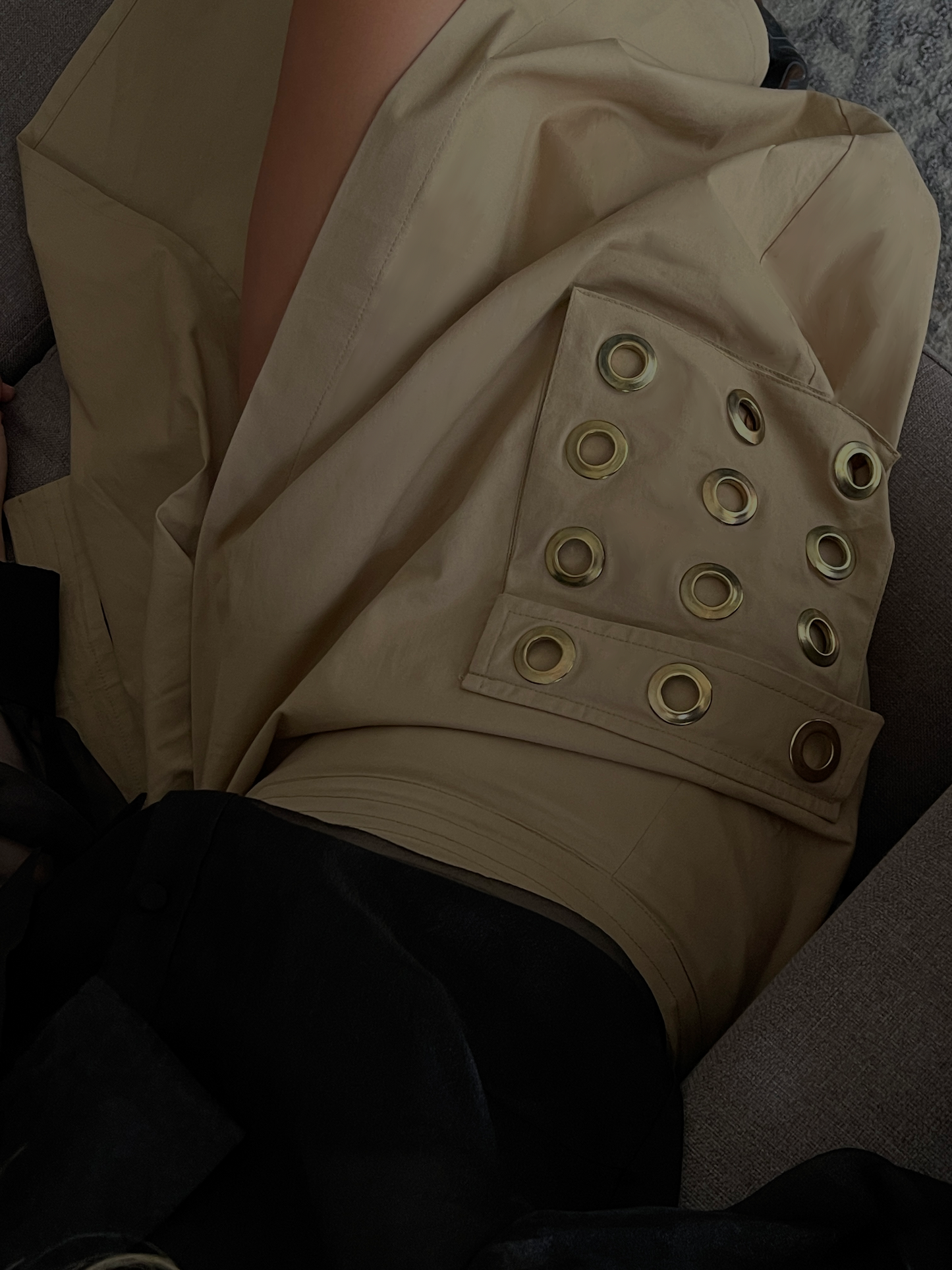 Falda Midi Cargo  Ojaletes