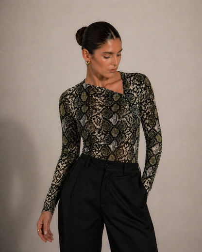 UMBRA MESH TOP - SNAKE PRINT
